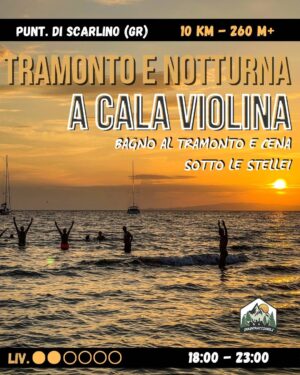 Tramonto, Bagno, Notturna e stelle a Cala Violina - sab 25/07
